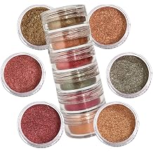 Mica Powder, 6 Colors Mica Powder for Epoxy Resin, Portable 6-Can Pigment Powder Set for DIY, Soap Making, Nail Art, Candle Making, Art Crafts - Smoky Warm