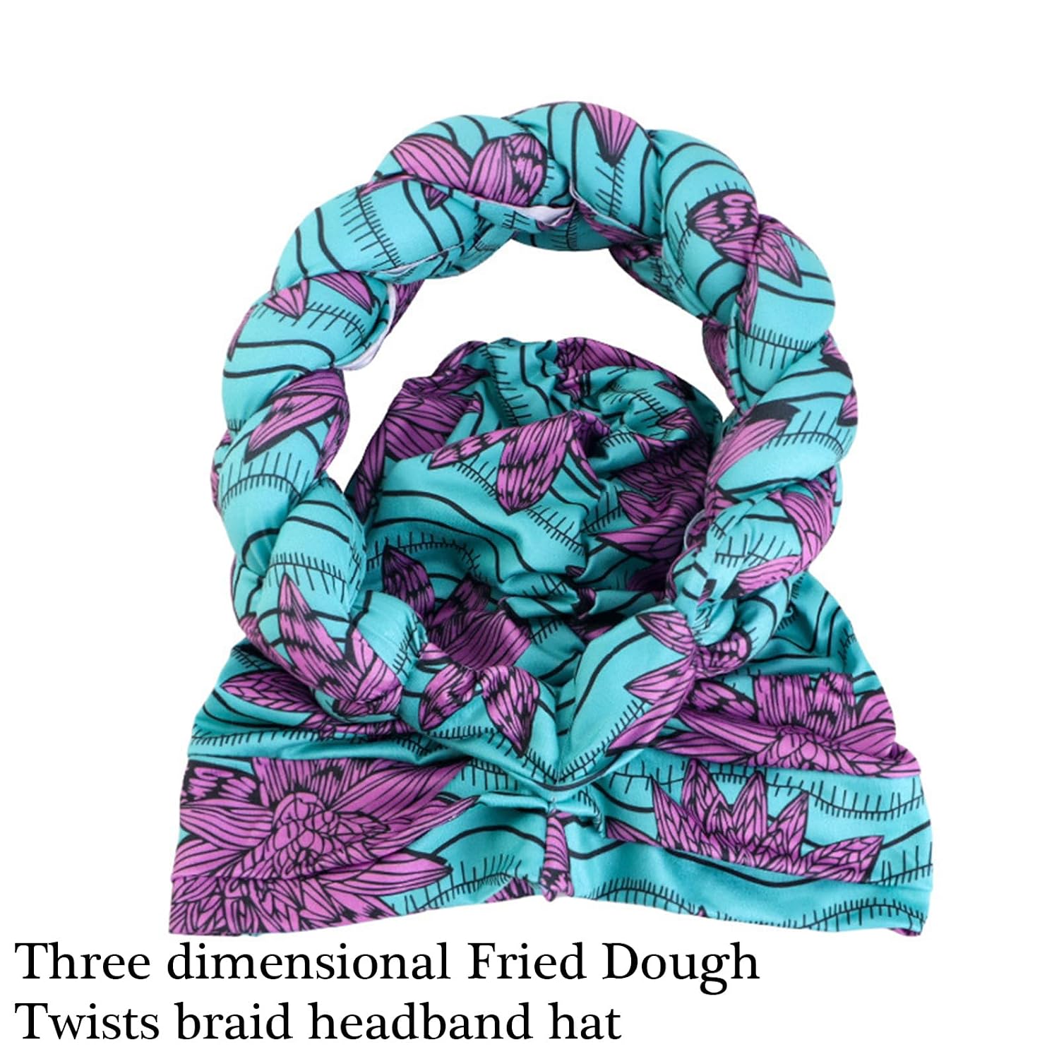 Printed Braid Headbands High Skull African Hairband Twisted Hair Bands Nigeria Ethnic Headscarf for Wedding Theme Event Hijab