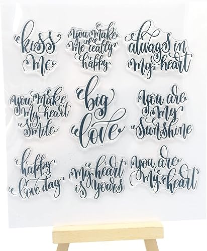 NZJ Happy Valentines Day Sweet Love Kiss - Sellos transparentes para decoración de tarjetas y álbumes de recortes feliz día de boda Tu amor me