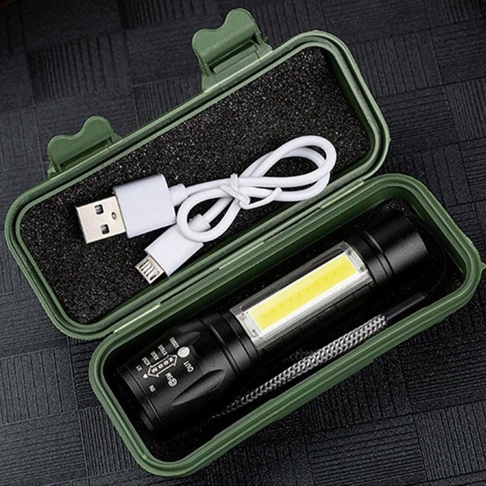 Aizdihar Rechargeable Small Sun Warranty 1 Year Across 78 Countries International Standard zoomable Long Range Flashlight Premium Torch (Pack of 3)-image-32