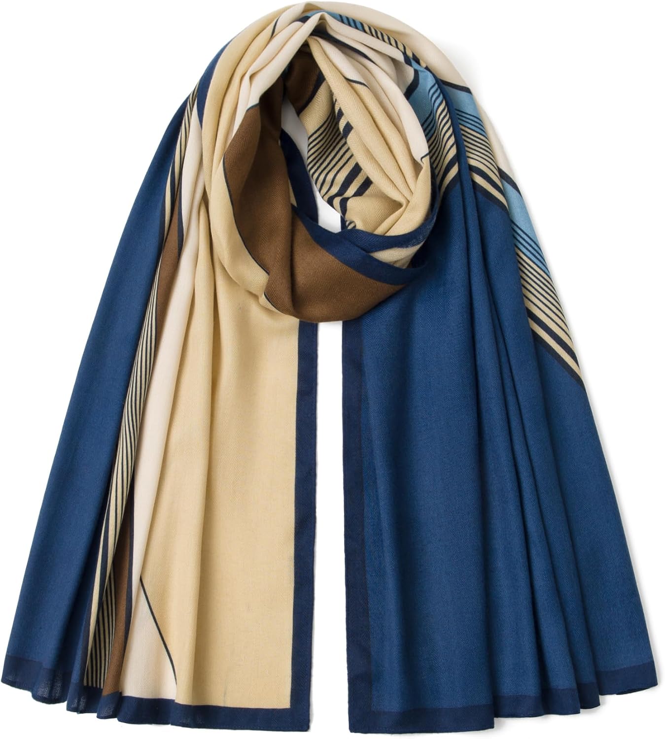 Women's Oversized Pashmina Scarf - Luxurious Wool Feel Shawl Wrap, Warm Winter Accessory with Gift Packaging - Image 3
