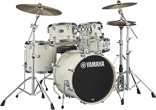 Yamaha Stage Custom Birch 5pc Drum Shell Pack With a 20" Kick Drum and 14” Snare Drum in Classic White For Students and Working Drummers (SBP0F50CLW)