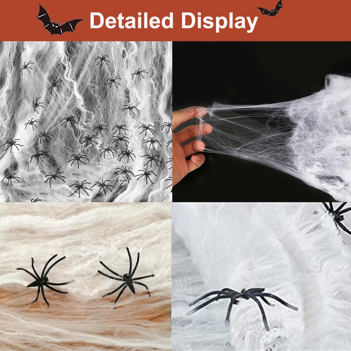 Halloween Spinnennetz Deko - 200 Spinnweben Mit 40 Spinnen