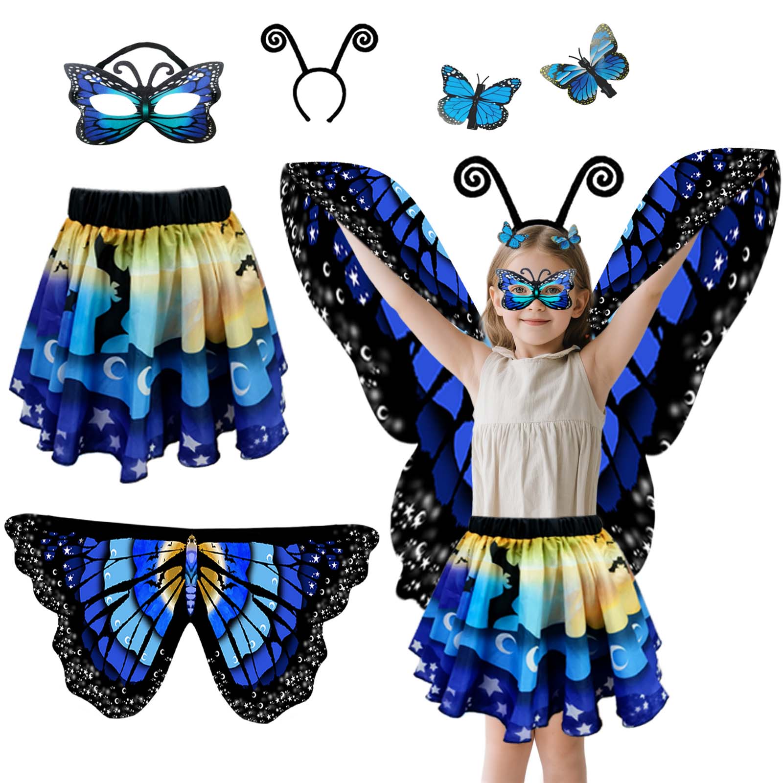 Disfraz de Mariposa para Niñas con Alas y Falda miniatura 7