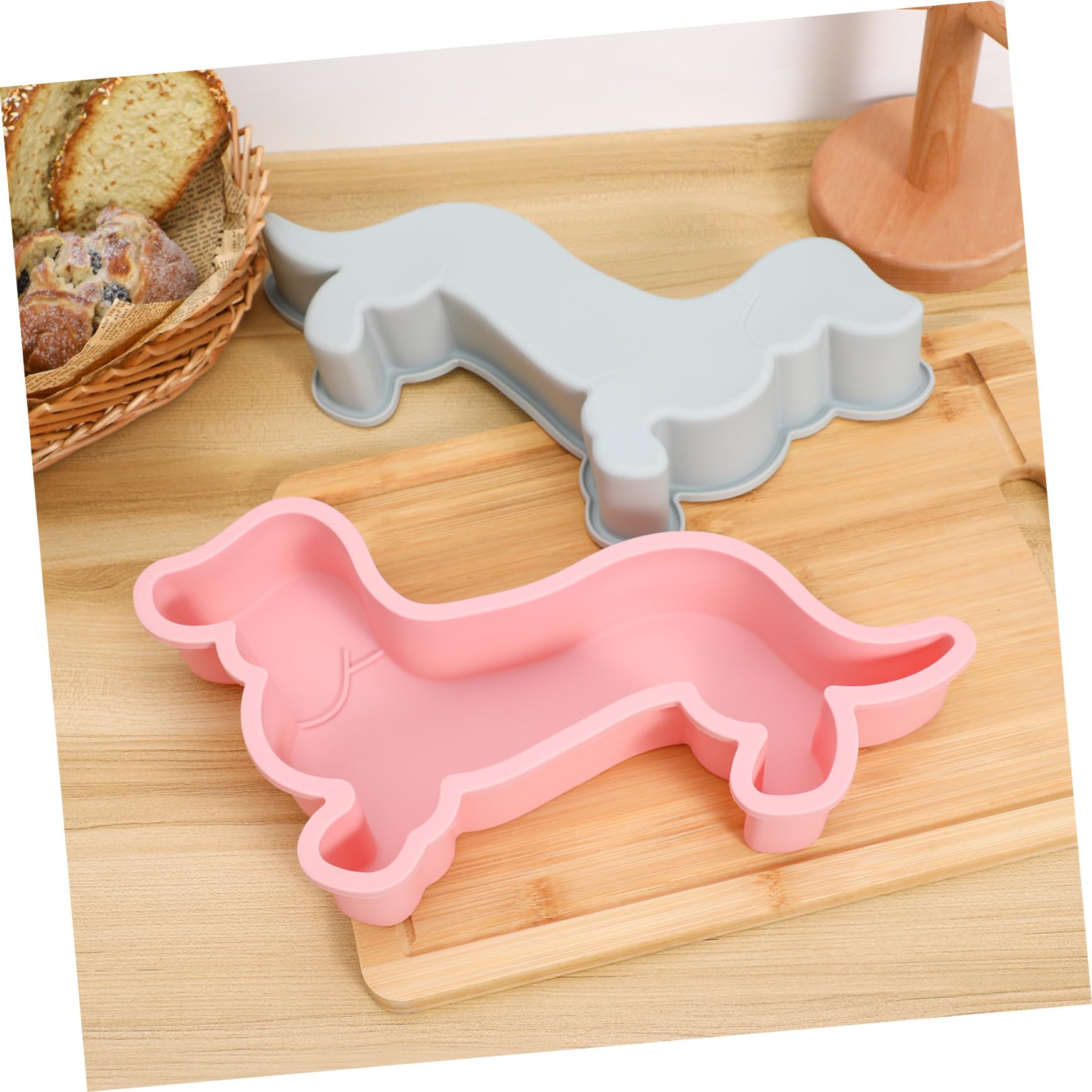 SOLUSTRE Molde de Silicona Material Seguro y Antiadherente 2 Piezas para Hornear Forma de Perro Adecuado para Chocolate y Fondant en Cocina o Fiestas