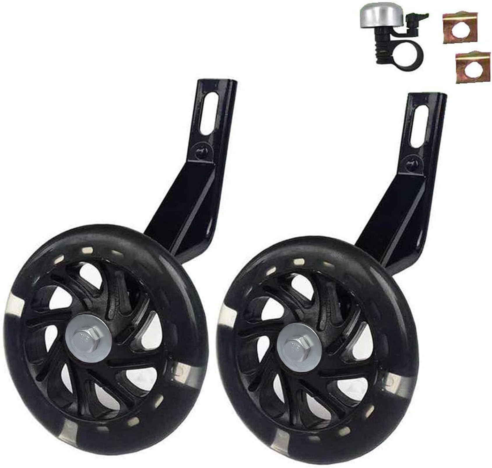 Training Wheels for Bike,Compatible for Bikes of 12 Inch，Flash Mute Wheel (Black)