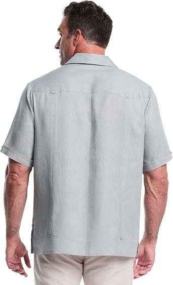Cubavera Men's 100% Linen Four-Pocket Short Sleeve Button-Down Guayabera Shirt (Size Small - 5X) Button Down Shirt (Pack of 1)
