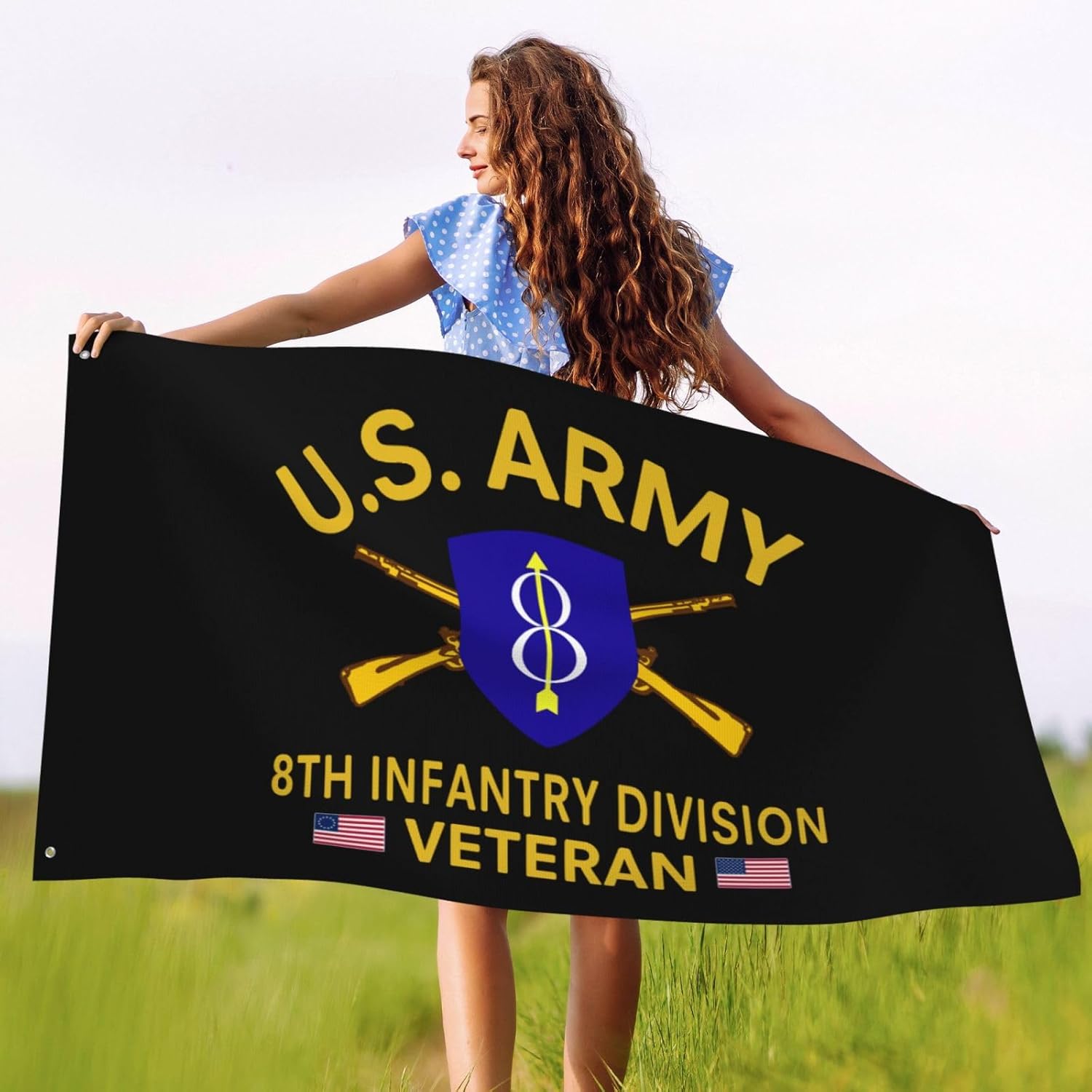 8th Infantry Division 8th Id Veteran Double Sided 3x5 Feet Flag Vivid Color Outdoor Decoration Lawn Yard Decorative Sign