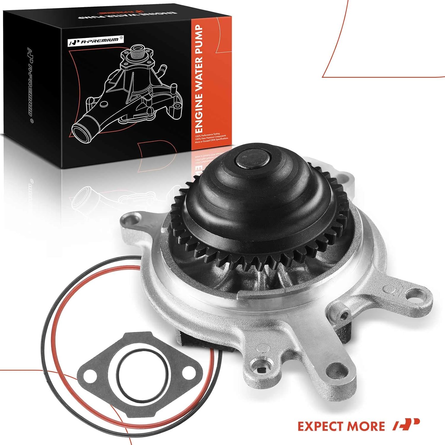 A-Premium Engine Water Pump with Gasket Compatible with Chevy Express 2500/3500/4500, Silverado 2500H/3500HD/3500 & GMC Savana 2500/3500/4500, Sierra 2500HD/3500HD/3500