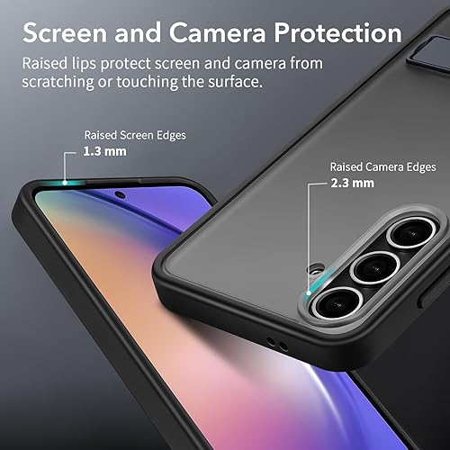 Miniatura 4 de VAUSERDY Funda para Samsung Galaxy S24 con soporte, soporte resistente de 3 vías, a prueba de golpes de grado militar de 10 pies, funda translúcida