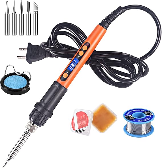 Soldering Iron Kit, 100W LCD Digital Soldering Gun, Portable Solder