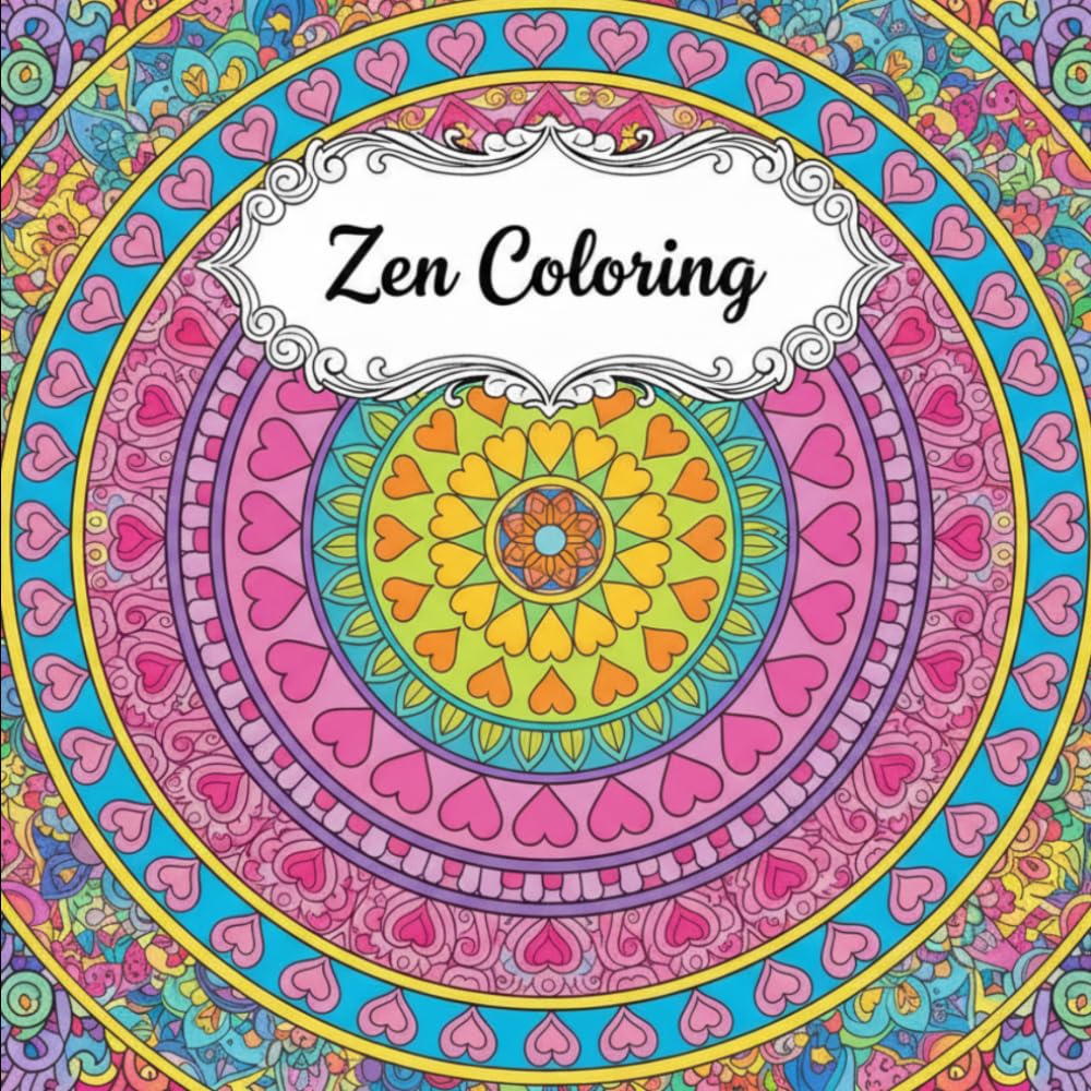 Zen Coloring: A Relaxing Mosaic Journey Through Nature and Mandalas: Beautiful Stress-Relieving Coloring Pages for Mindful Adults