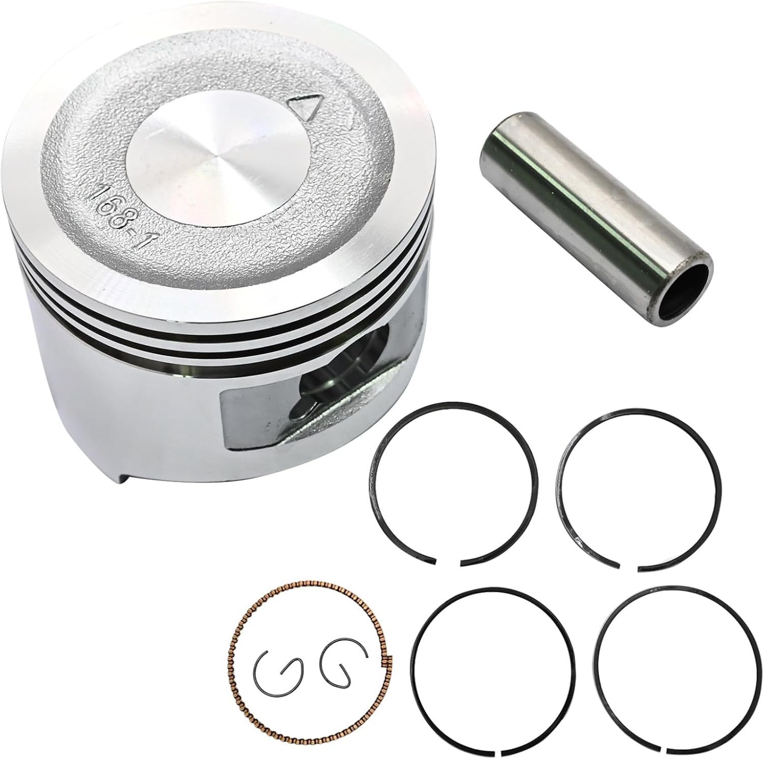 Priprilod Piston & Piston Ring Kit 13101-Z4M-801 13010-Z4M-801 Compatible with Honda GX160 Engine WB30 WH20 WT20, Standard Size Top End Rebuild with Piston Rings Wrist Pin Clips