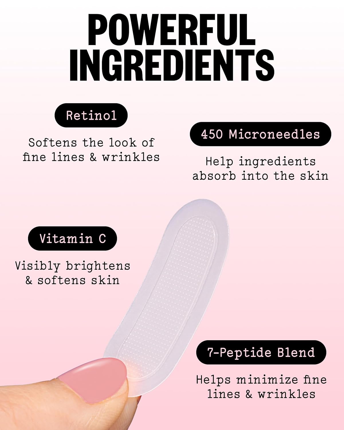 PEACE OUT Microneedling Wrinkle Patches for Face with Retinol, Peptides, Vitamin C, Helps Firm Skin & Smooth Smile Lines, Crow's Feet, Forehead Wrinkles (6 count)