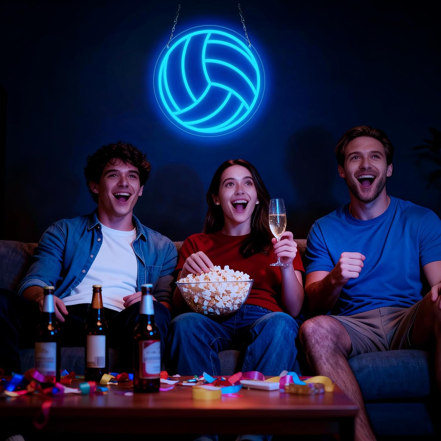 Volleyball Neon Sign, LED Volleyball Neon Light Sign for Wall Decor, Dimmable USB-Powered with ON/OFF Switch for Bedroom, Living Room, Game Room, Club, Kids' Holiday Gifts