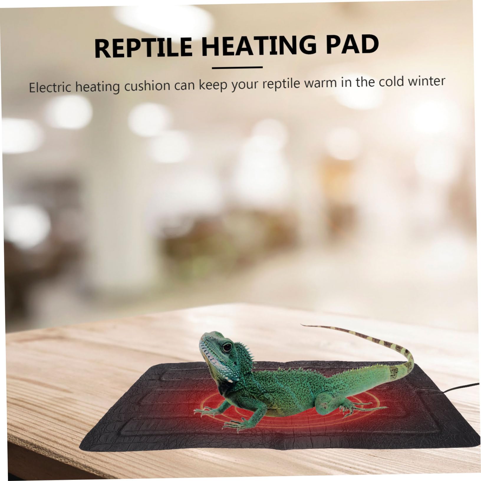 TOYANDONA Tappetino Riscaldante per Rettili USB Regolazione Termica a 3 Livelli, Cuscinetto Riscaldante in Effetto 33x18 Cm, Anti-morso per Animali Domestici Striscianti e Terrari