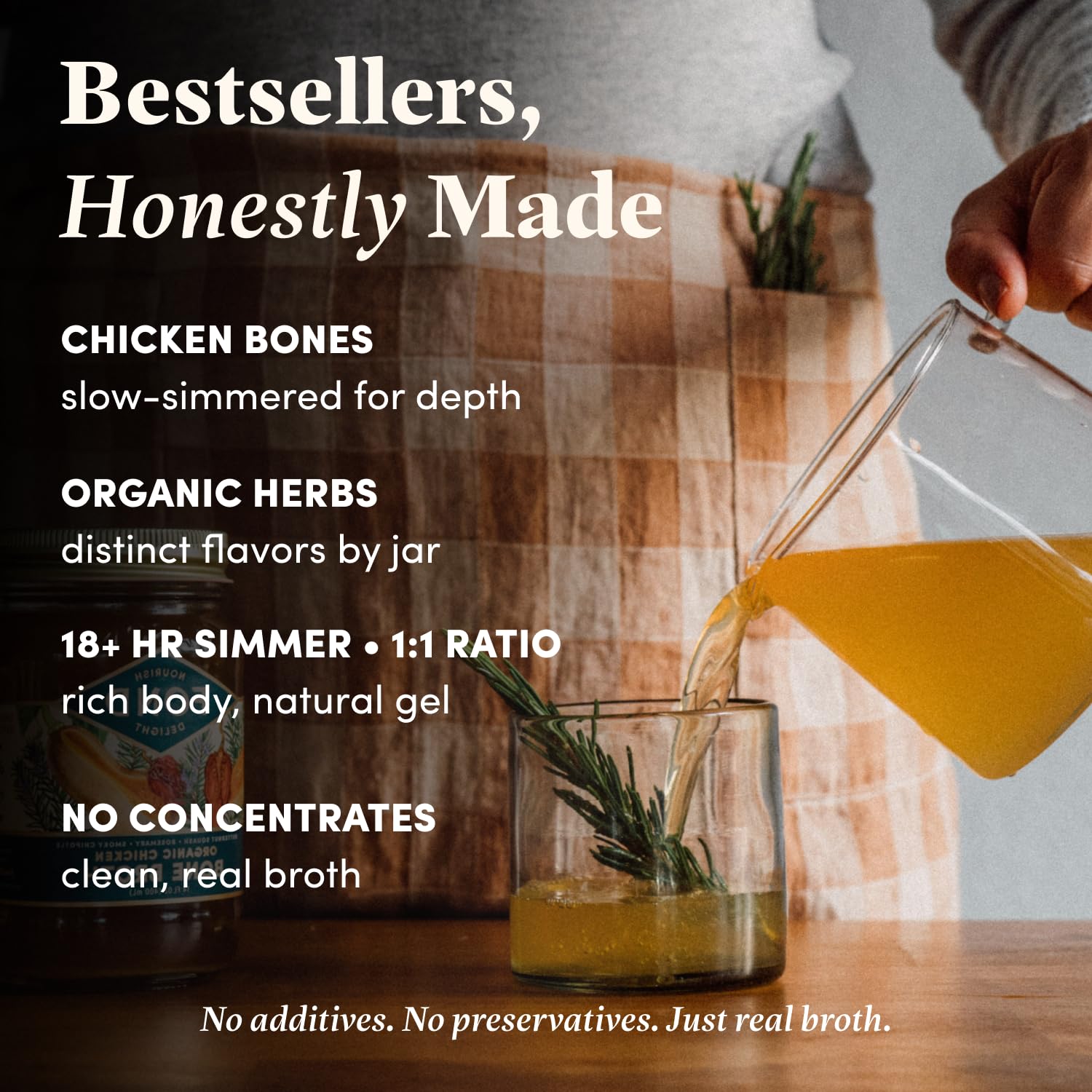 FOND Regenerative Pasture-Raised Chicken Bone Broth – Slow-Simmered Chicken Broth for Rich Flavor, Nutrient-Dense, Artisan Quality – 4 Different Flavors, Variety Pack – 14 oz (4-Pack)