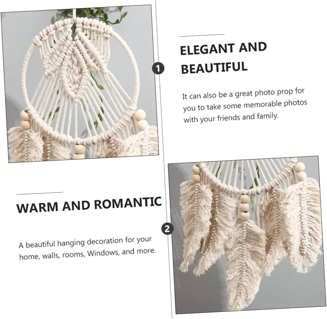 Cabilock Beige Handmade Dream Catcher Wall Decor Unique Leaf Design for Home Decoration for Bedroom and Nursery Housewarming and Celebrations