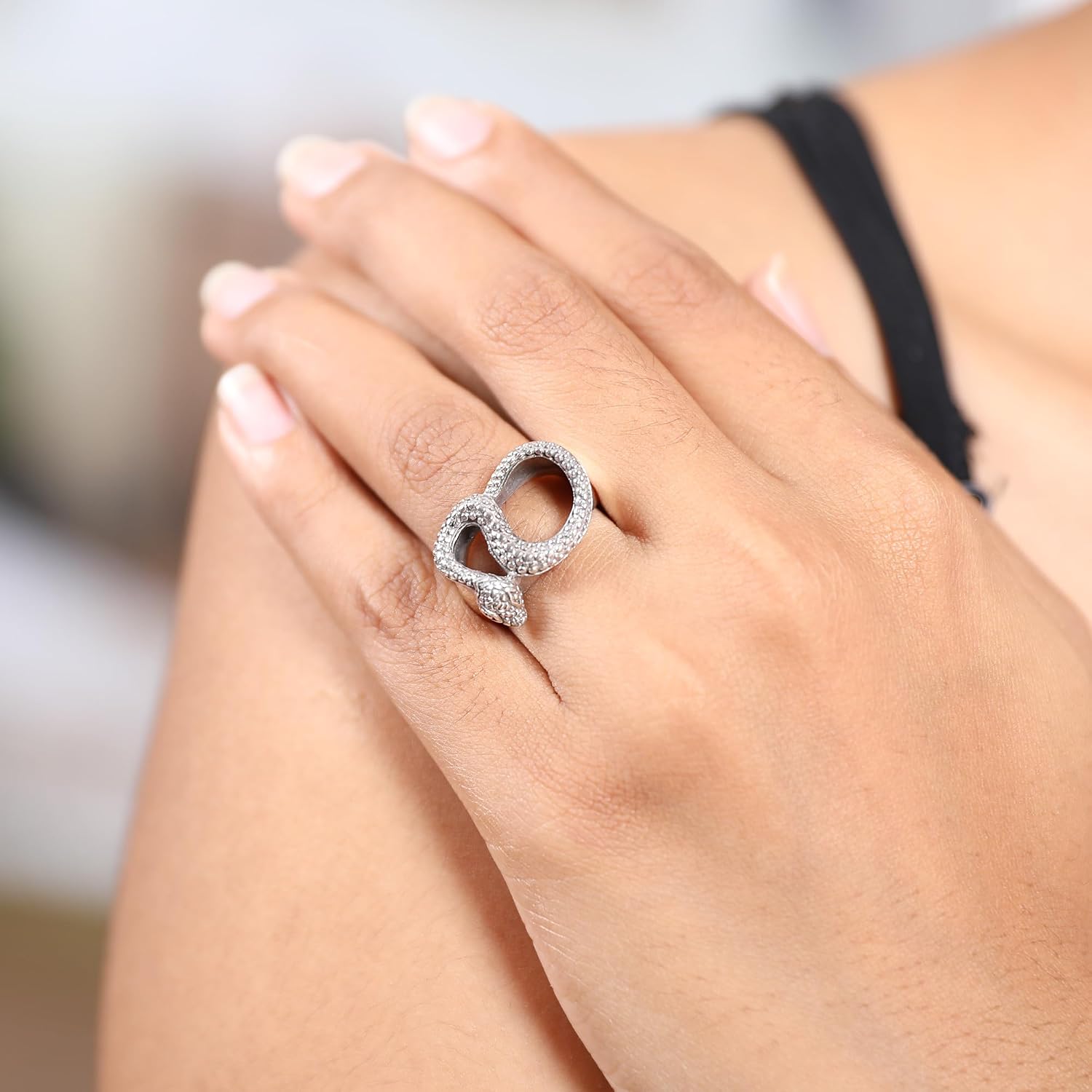 NOVICA Artisan Handmade .925 Sterling Silver Men's Cocktail Ring Snake Indonesia Animal Themed Halloween 'Slithe Snake'