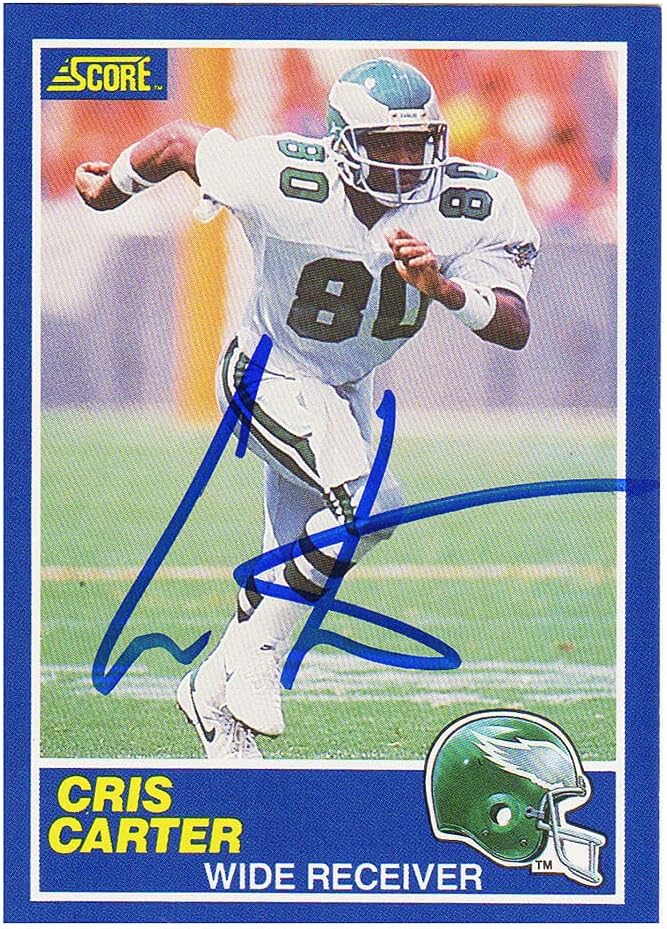 Cris Carter Signed Eagles 1989 Score Football Rookie Card #72