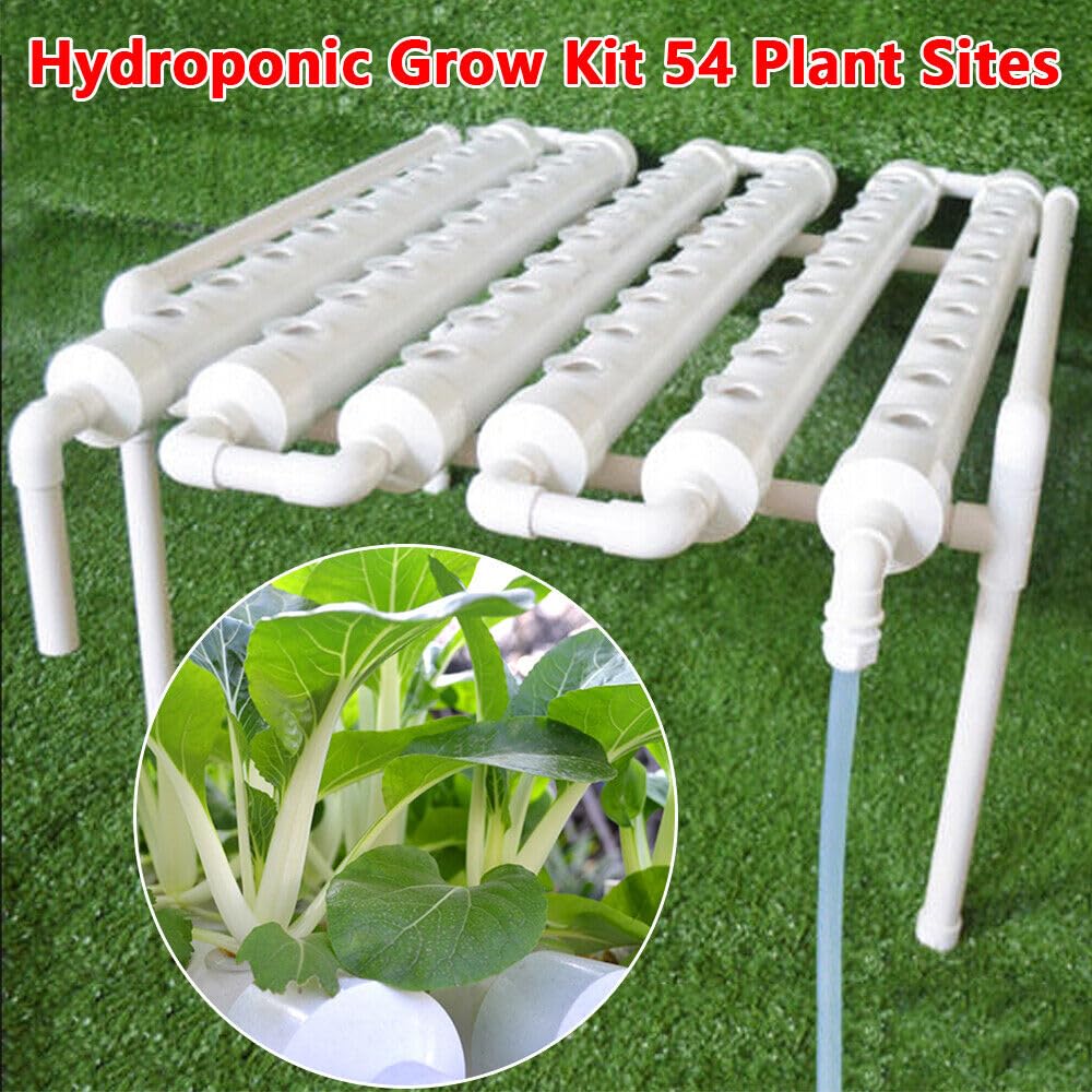 Kit de culture hydroponique, 54 trous, 6 tuyaux, une couche de culture hydroponique, en PVC, 1 couche, kit d'outils pour plantes de jardin, film d'irrigation, système d'arrosage de jardin