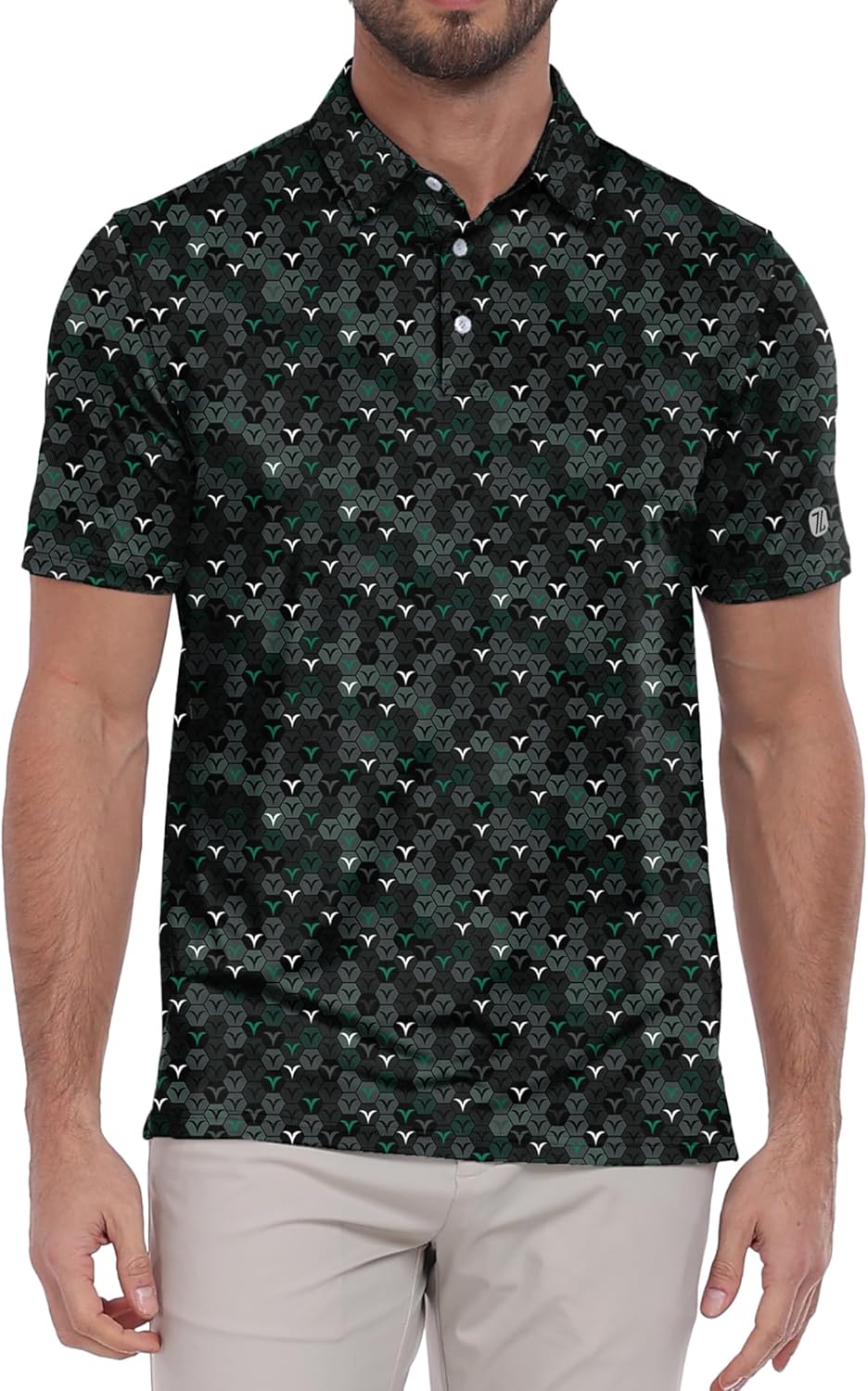 ZITY Select Mens Golf Polo Shirts 50+ UPF Short Sleeve Quick-Dry Performance Print Golf Shirt