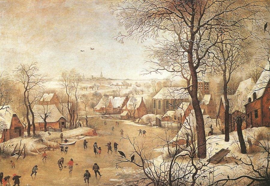 Poster paysage d'hiver Brueghel affiche et gravure impression sur toile moderne pour mur salon