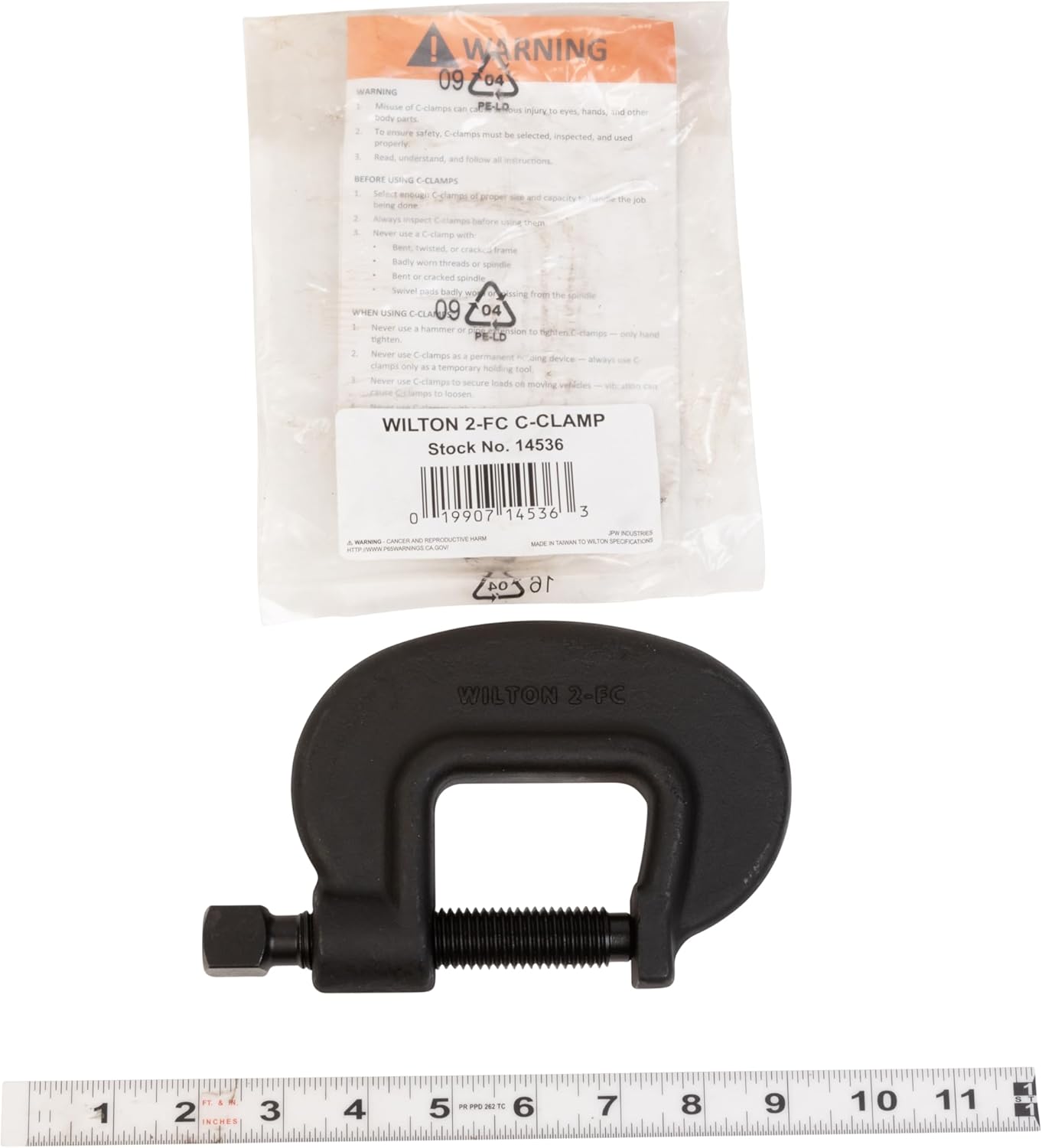 Wilton Brute Force C-Clamp, 2-5/16" Opening, 1-7/8" Throat, 12500 Lbs. Clamping Force (Model 2 F.C.)