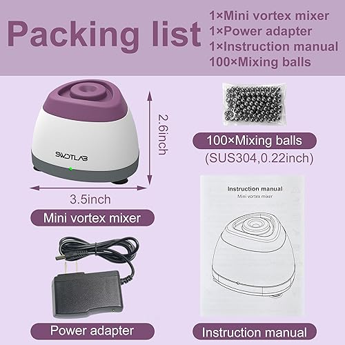 Miniatura 6 de Mini mezclador de vórtice, mezclador de vórtice de laboratorio, velocidad de 3500 rpm con función táctil, indicador LED, mezclador de pintura