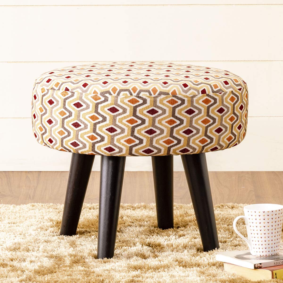 Home Centre Hexa Textured Round Ottoman Amazon.in Home & Kitchen