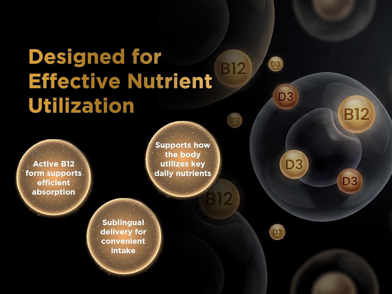 Vitamin B12 2500mcg + Vitamin D3 5000 IU (125mcg) Sublingual Tablets, 60 Count, Daily Energy & Bone Support, Lab Tested, Made in USA (120 Count (Pack of 2))