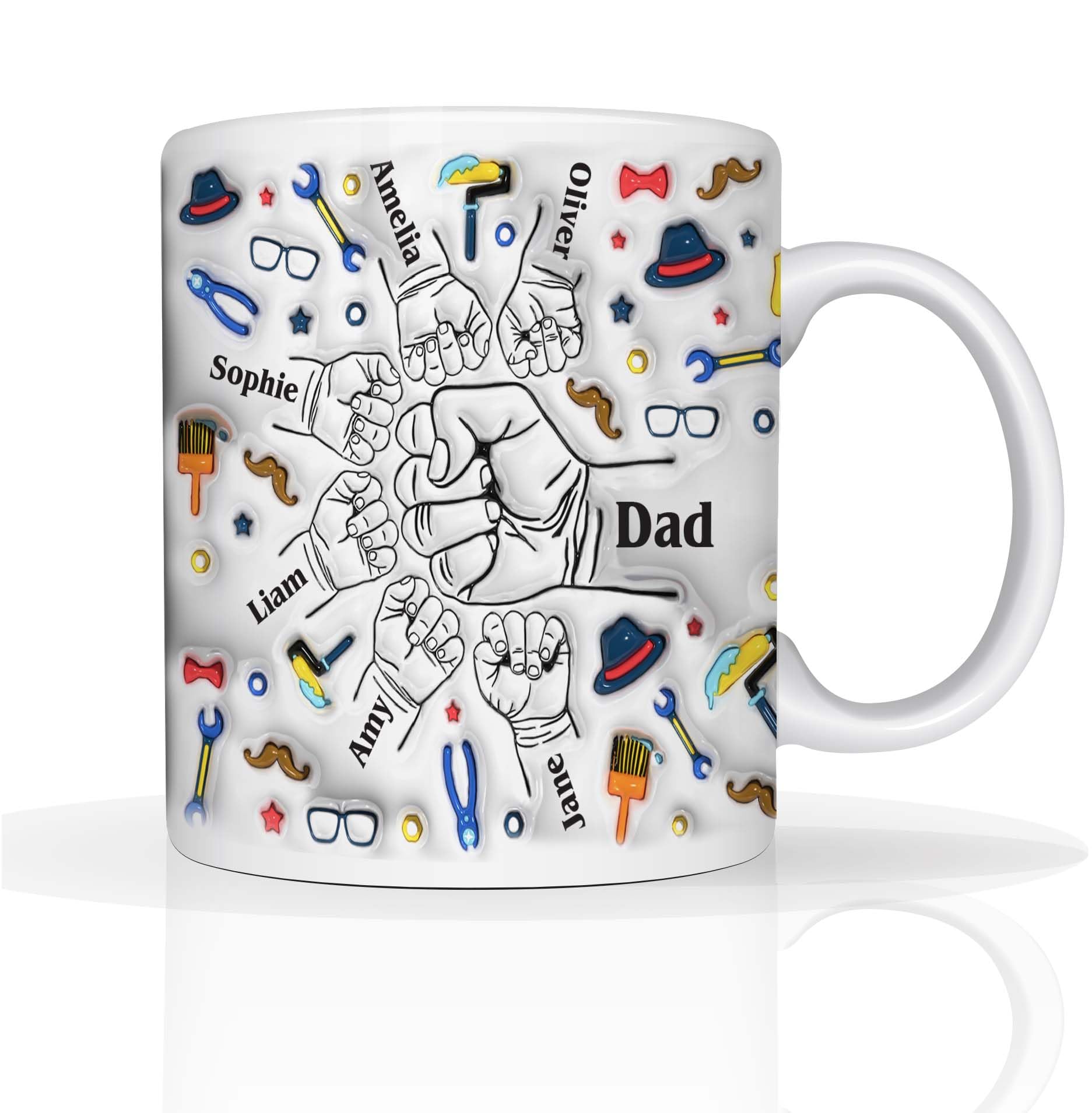 Star Online Personalised Gift for Dad Mug Fathers Day Custom Photo 11oz Ceramic Coffee Cup Best Dada Ever Daddy Birthday Presents Dishwasher Safe (Dad Fist Bump) — image 1