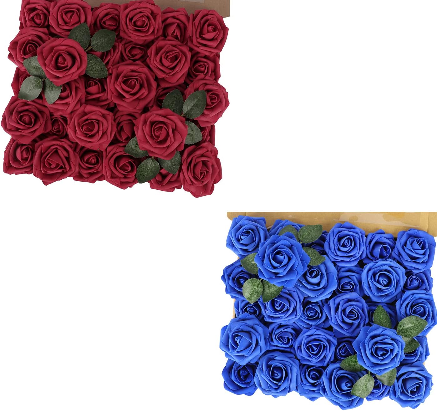 MACTING Artificial Rose Flowers, Real Touch for DIY, Bouquets, Wedding Party, Baby Shower, Home, Christmas Tree Decoration, 60 Pieces