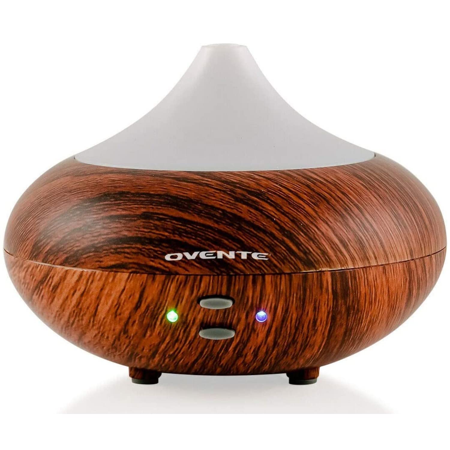 OVENTE Essential Oil Aromatherapy Diffuser 3.38 Oz with Cool Air Humidifier & LED Lights, Ultrasonic Humidifier Tech with Auto Power Off and Low Noise Quiet for Home Office Bedroom, White DF4695DW