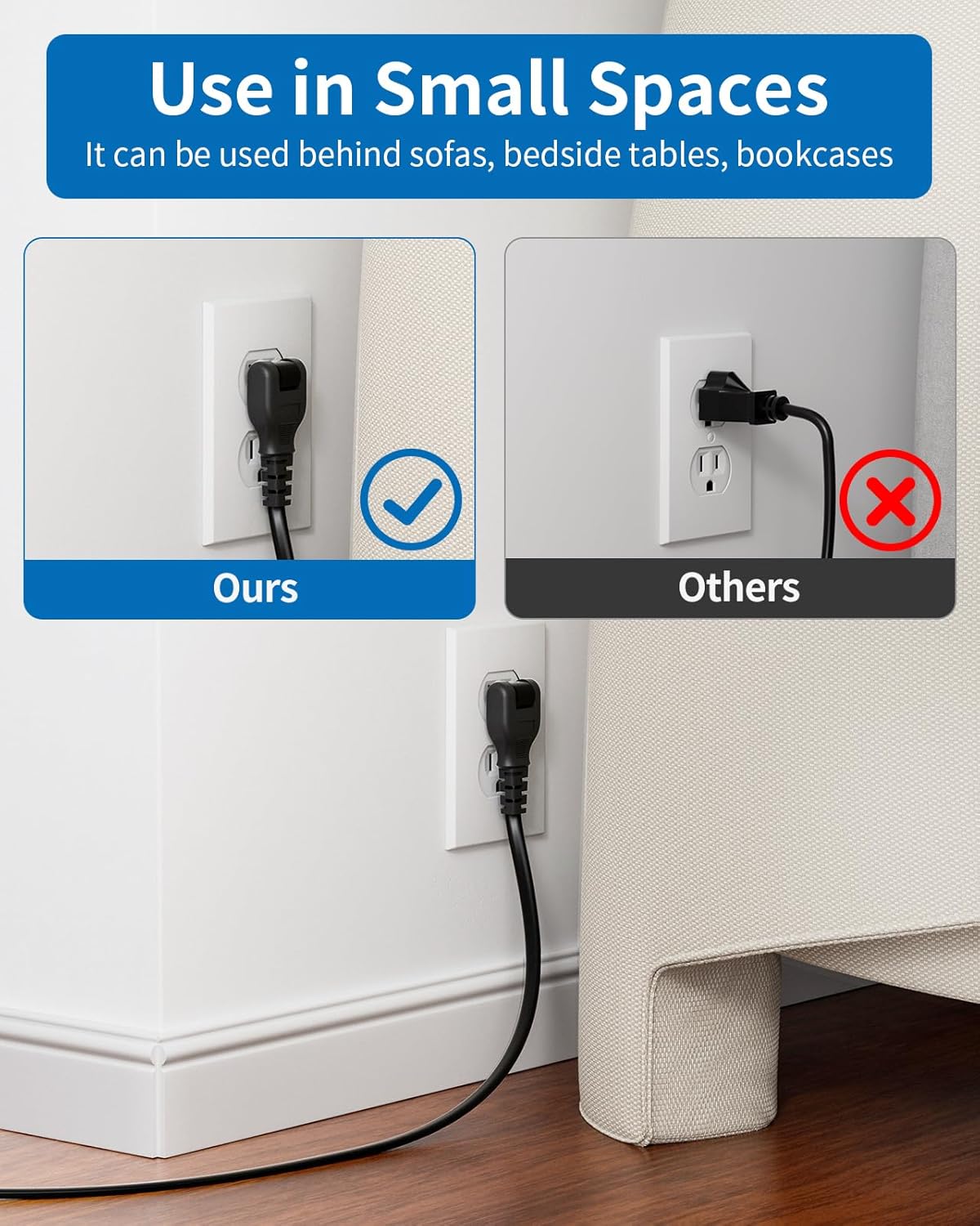 NTONPOWER 2 Prong Power Strip with 2 USB C+ 2 USB A, 1875W/1080J 2 Prong Surge Protector with 180° Rotating Flat Plug, 2 Prong Extension Cord with 6 AC Outlets, 2 Prong to 3 Prong Outlet Adapter
