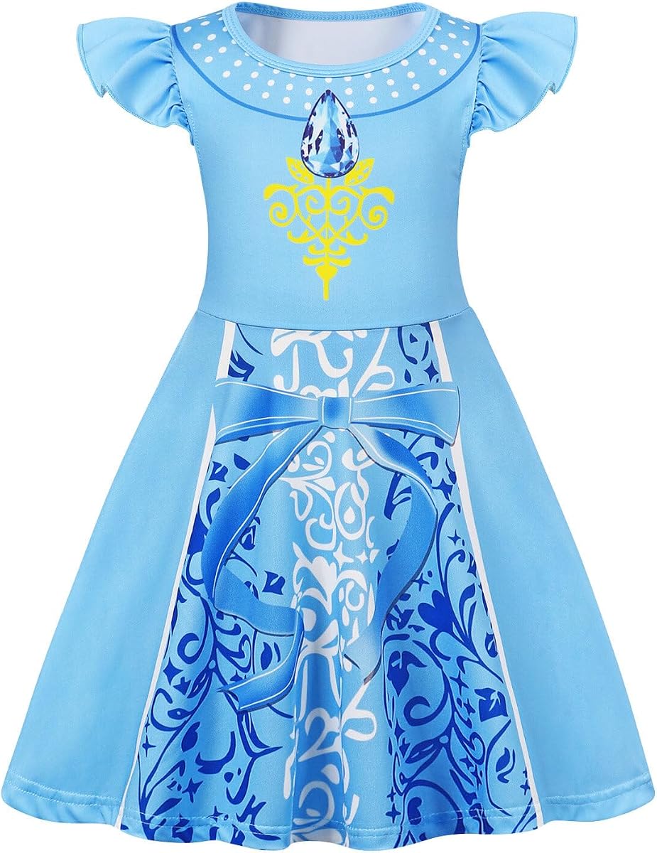 Camisones para niñas Pijamas de princesa para niños pequeños Ropa de dormir Camisón | Vestido de noche para niñas pequeñas con mangas onduladas