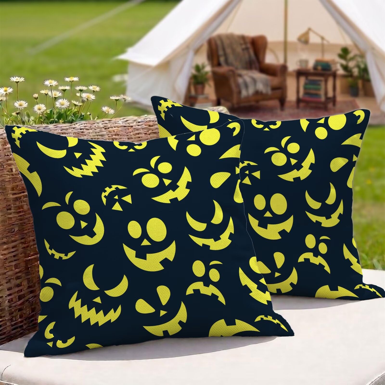 Housses de coussin 60x60 cm extérieur déperlantes lot de 2
