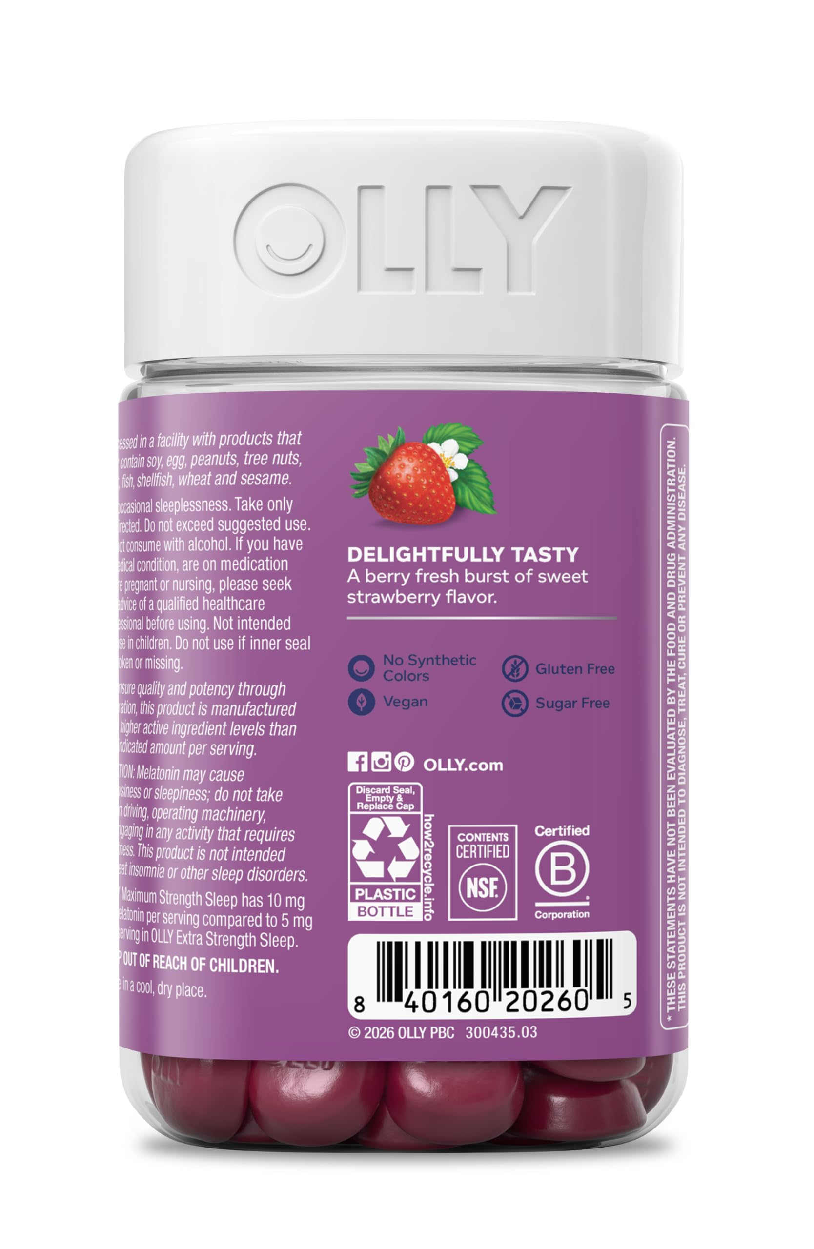 OLLY Maximum Strength Sleep Support Supplement, 10 mg Melatonin - 70 Count — Amazon image 6