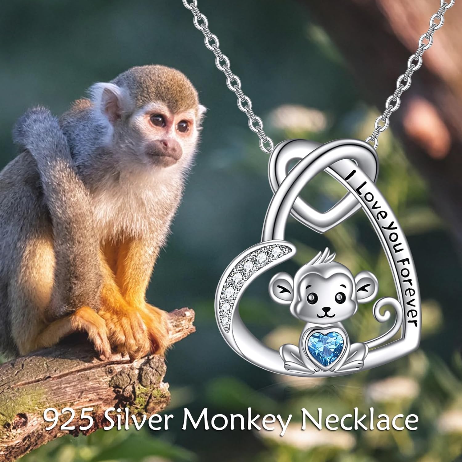 YAFEINI Animal Necklace 925 Sterling Silver Shih Tzu/Hedgehog/Monkey/Cat/Red Panda/Sloth/Koala/Yorkie Heart Pendant Necklace Animal Jewelry Birthday Gifts for Women - Image 6