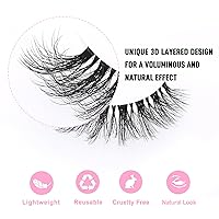 Vista 4 de KSYOO - Pestañas postizas de ojo de gato, pestañas onduladas, pestañas transparentes V1, pestañas rusas de tira que parecen extensiones, pestañas