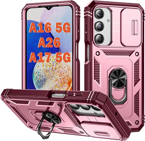 Miniatura 103 de PASNEW Funda para cámara Samsung Galaxy A15 5G, soporte metálico de grado militar, resistente a prueba de golpes, carcasa rígida para Samsung A15