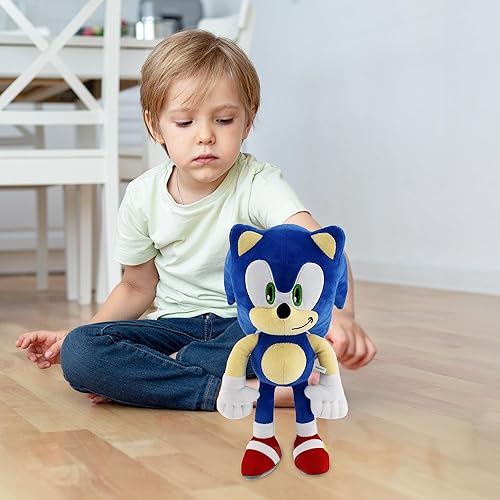 Miniatura 6 de Adenzai Blue Sonic - Animal de peluche súper suave y abrazable, peluche de erizo azul de alta calidad para niños y niñas que aman Blue Sonic - 12