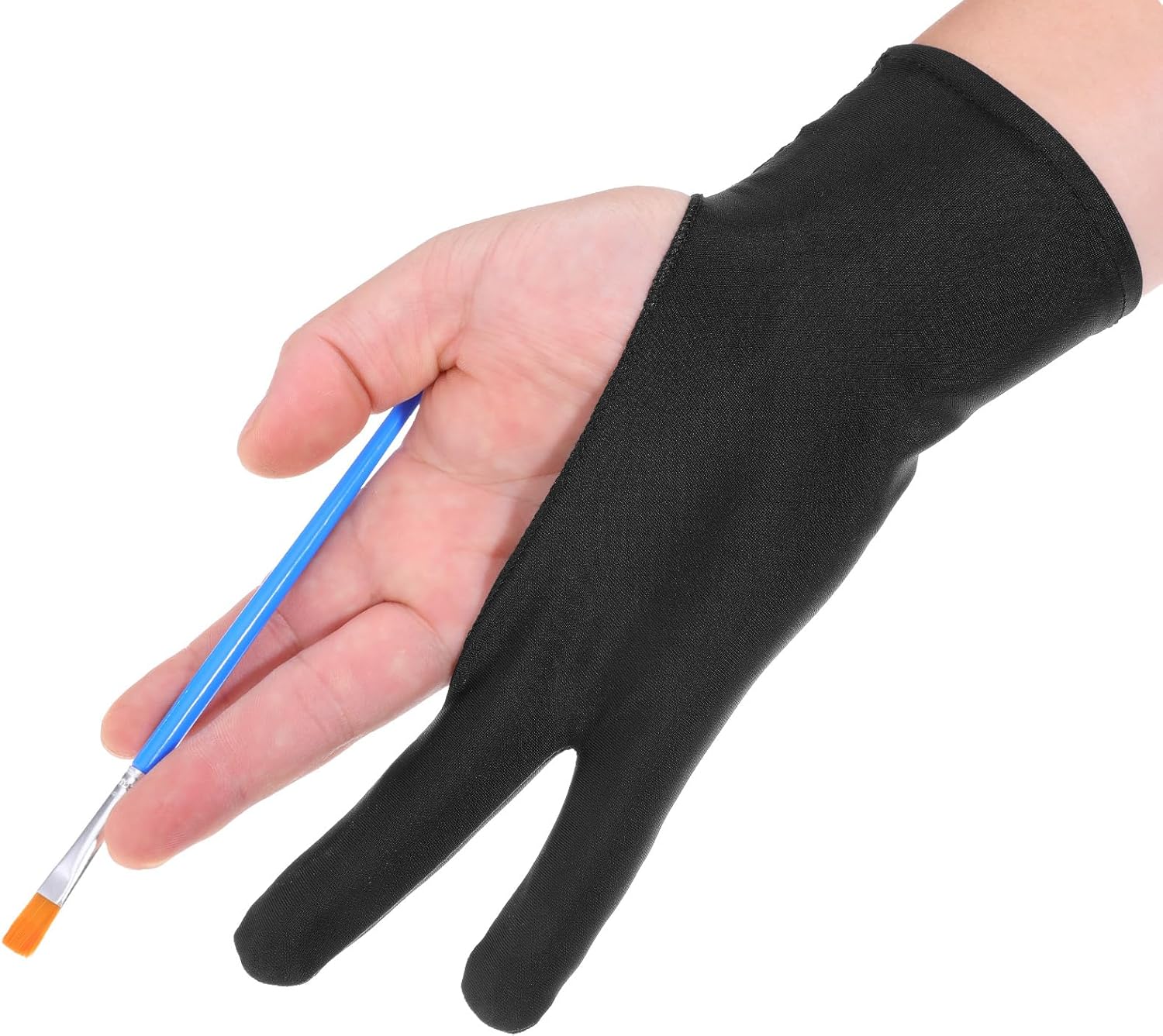 2 PCS Artist Glove, Digital Art Gloves Two Finger Digital Drawing Glove for Drawing Tablet Fits Left and Right Hand, Writing Gloves for Graphic Tablet Graphics Monitor Paper Sketching 3.34 X 8.26 Inch