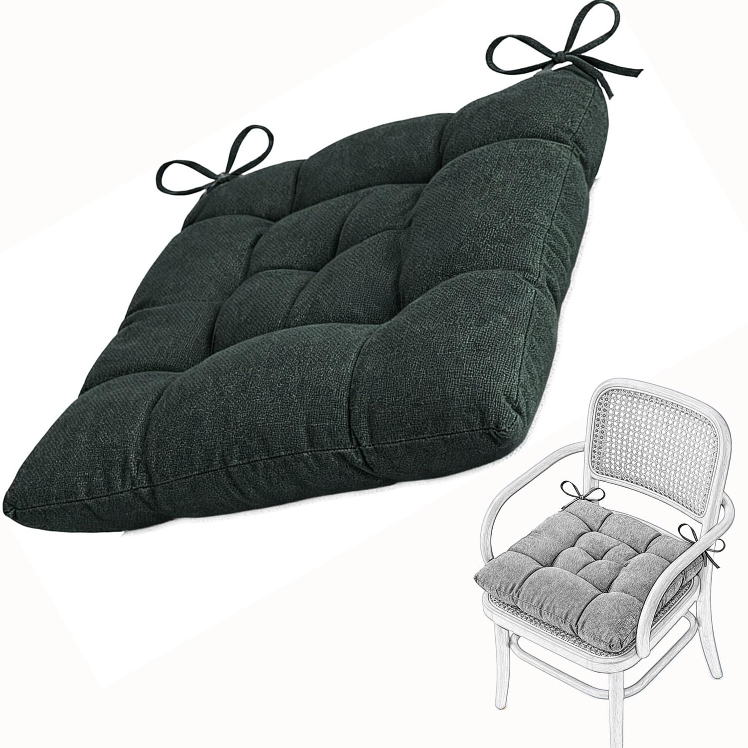 Seat Cushion for Dining Chair Soft Comfort Washable Chair Pads with Ties