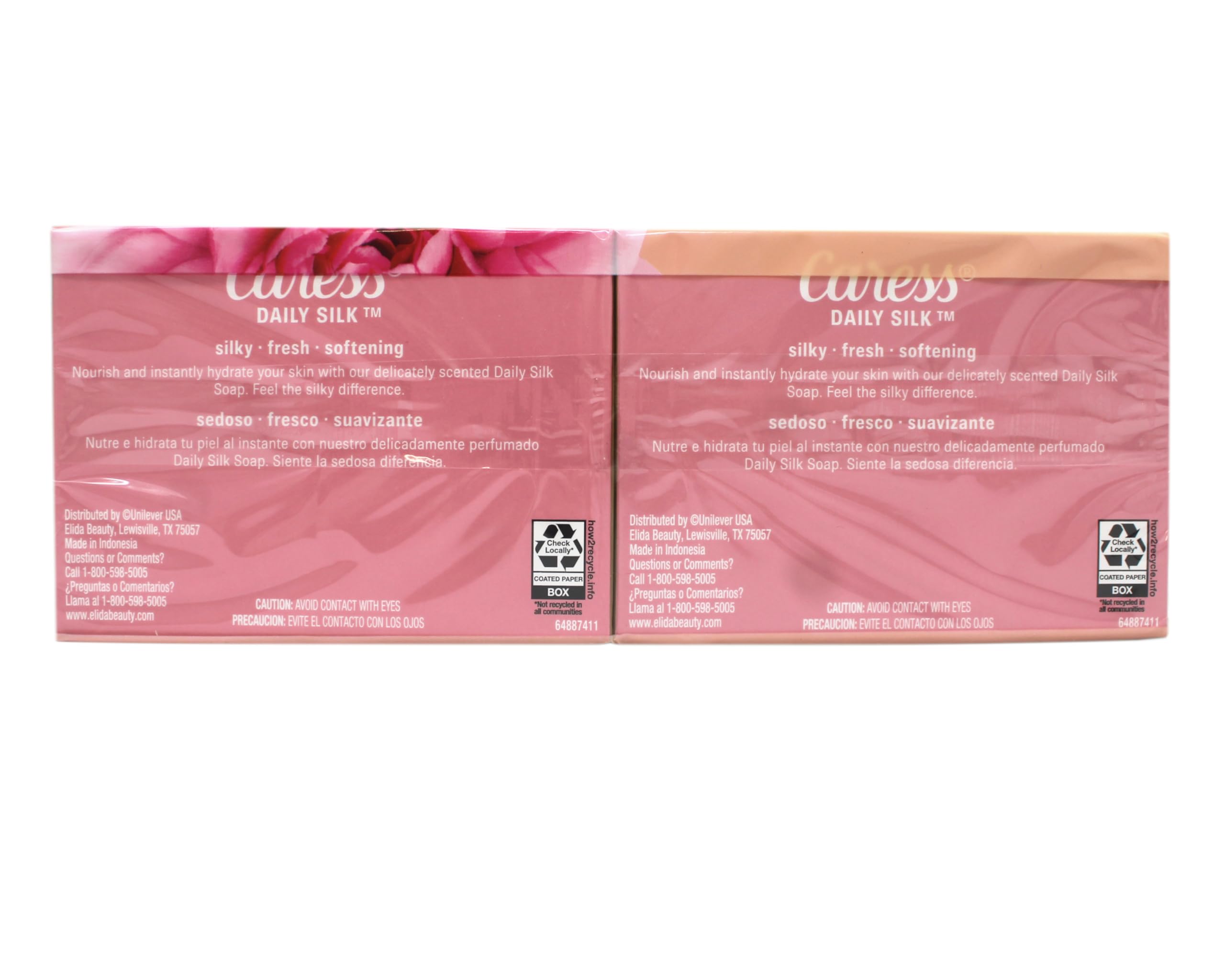 Caress Daily Silk Moisturizing Soap White Peach & Orange Blossom, 6 Bars, 3 Pack