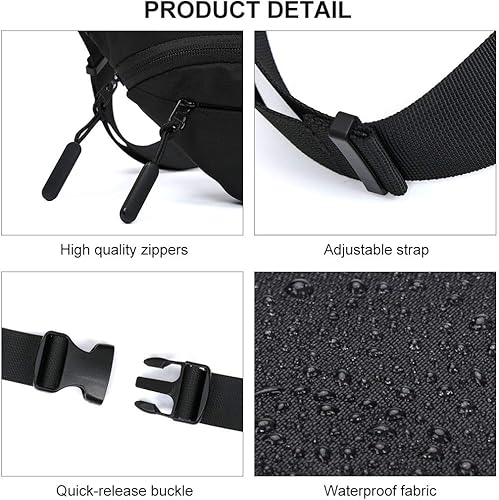 Miniatura 7 de Riñonera grande para hombres y mujeres, tamaño grande, impermeable, para gimnasio, al aire libre, cinturón de moda, bolsa para hombres con correa