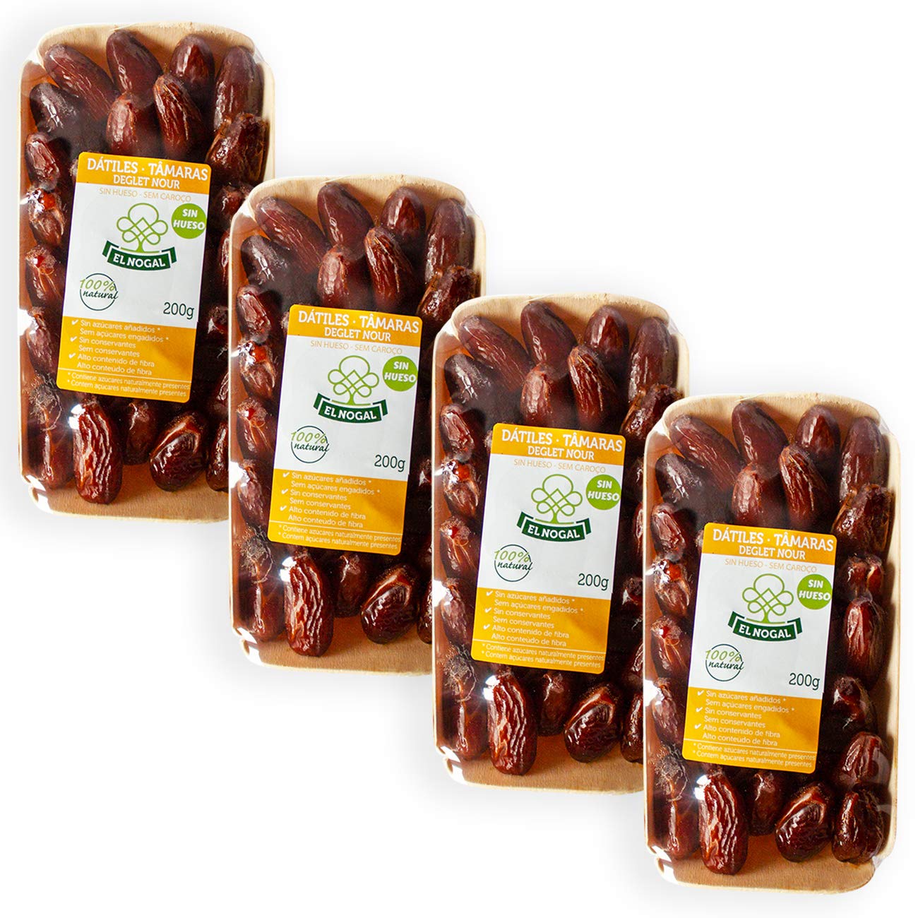 EL NOGAL Frutas Deshidratadas Dátiles Sin Hueso Bandeja, 200 G