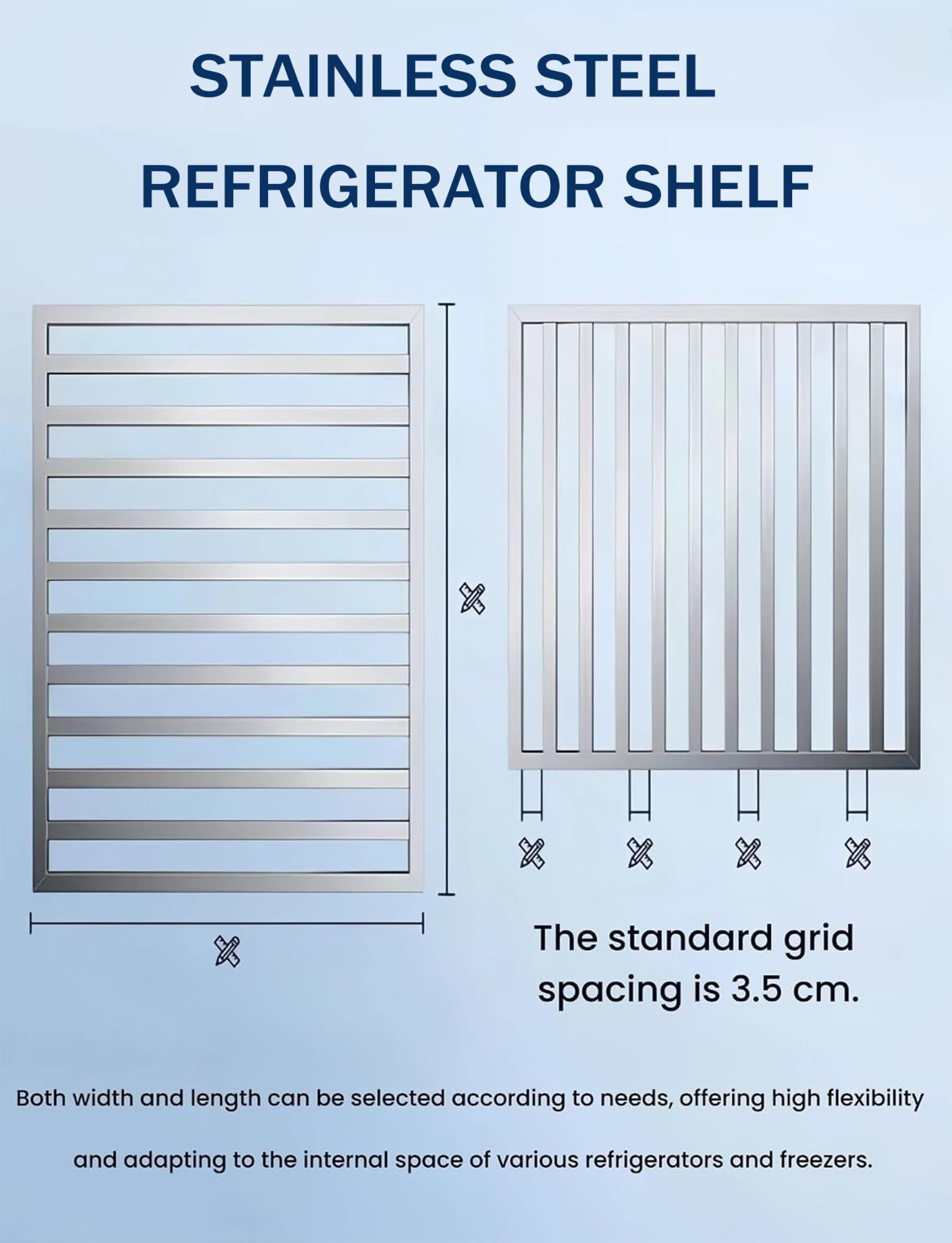 Estante de Acero Inoxidable para Frigorífico y Congelador