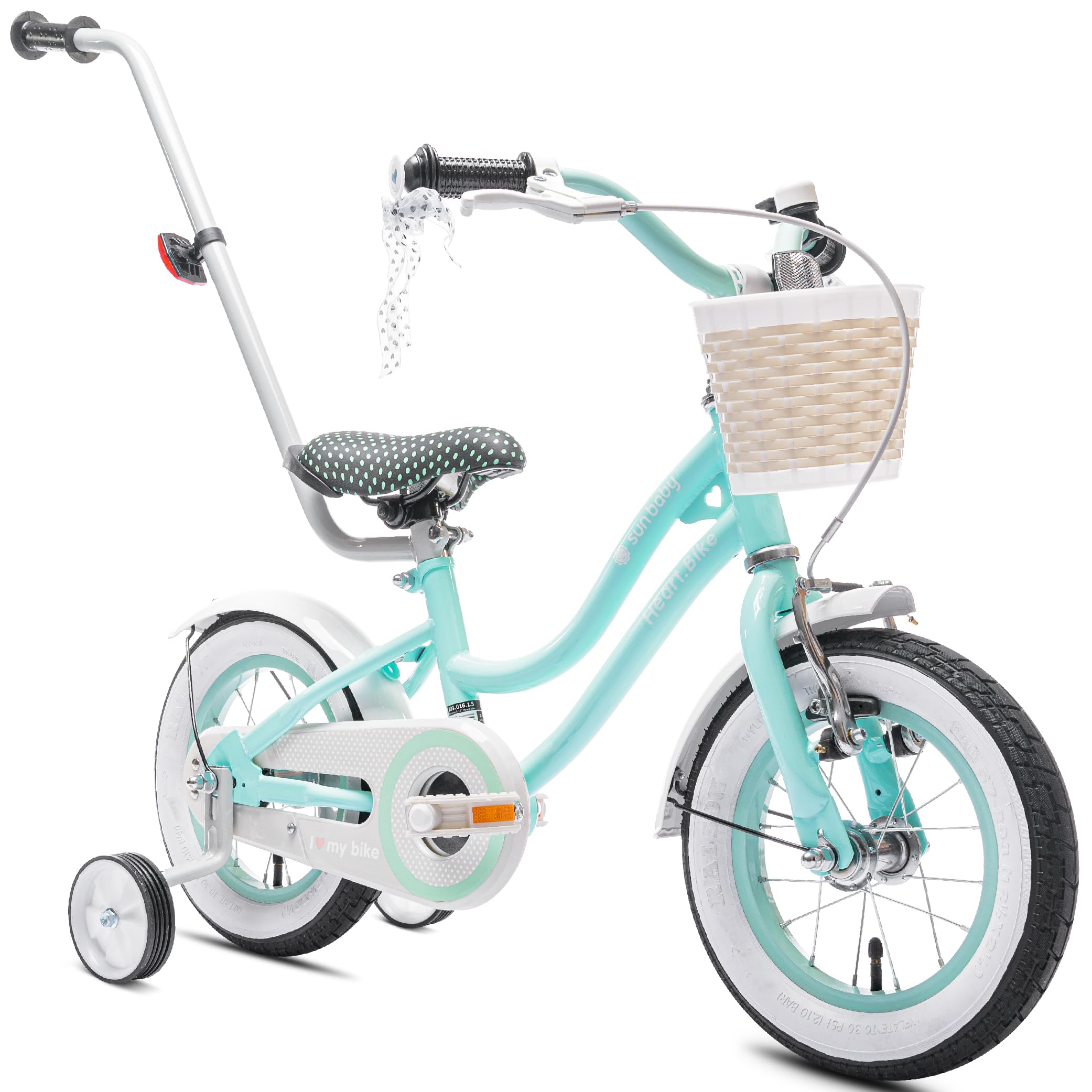sun baby Bicicleta para niñas Heart Bike, tamaño de Rueda 12 14 16 Pulgadas, con Barra de Empuje Desmontable, Bicicleta Infantil para niñas de 2 a 6 años — view 14