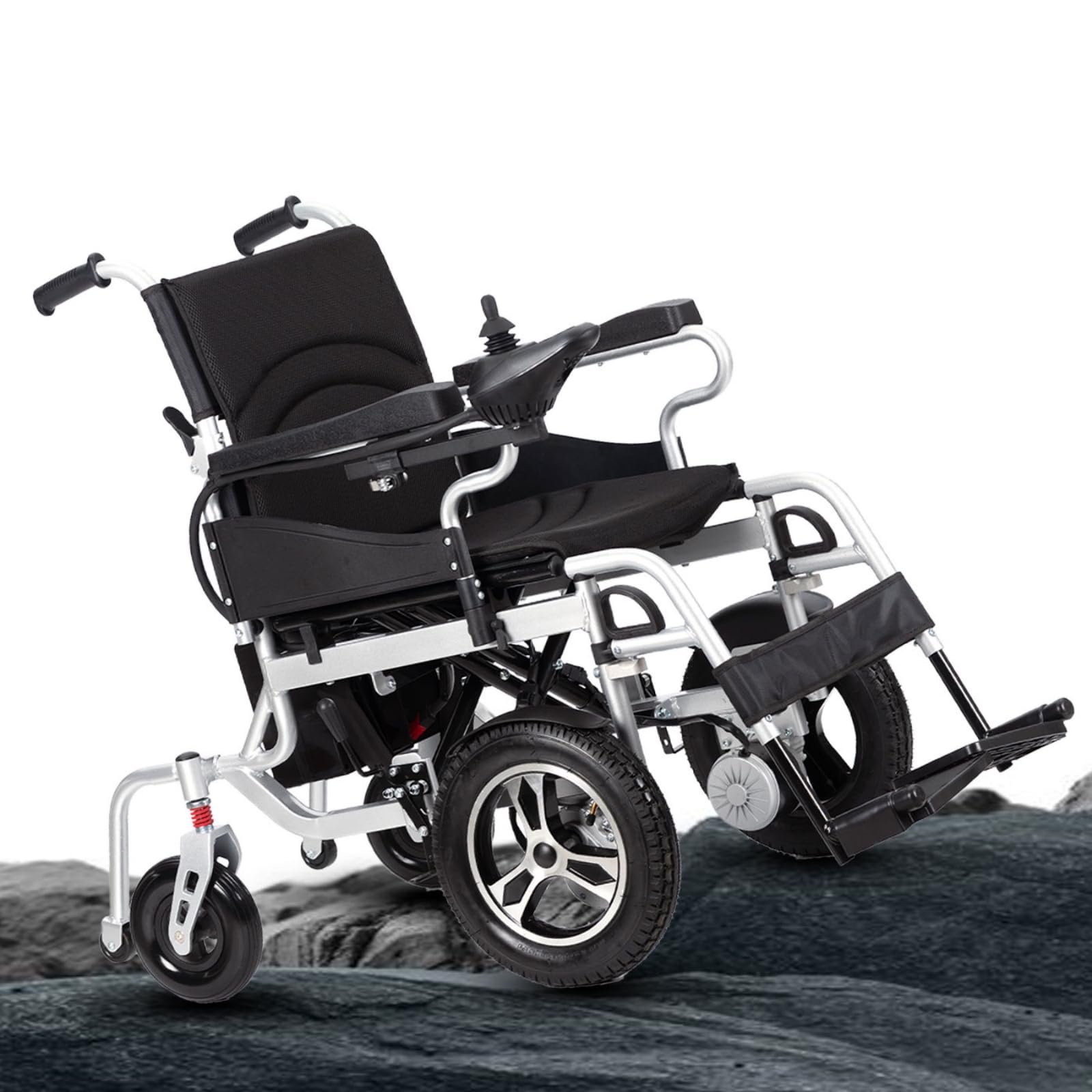Foldable Electric Wheelchairs for Adults,Lightweight All-Terrain Power Wheelchair with 500W Front Motor,Portable Motorized Wheelchair for Seniors,Compact Size Mobility Support 330Lbs Airline Approved